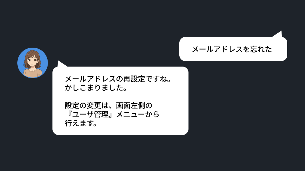 登録データを元に、正確で一貫した回答を提供